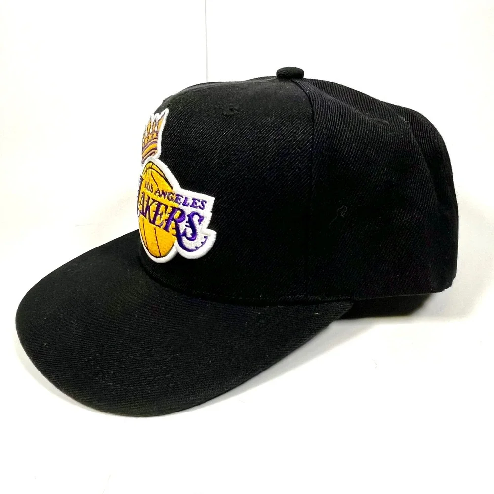 Mitchell & Ness Los Angeles Lakers Snapback Hat Black Purple Gold Crown Cap NBA